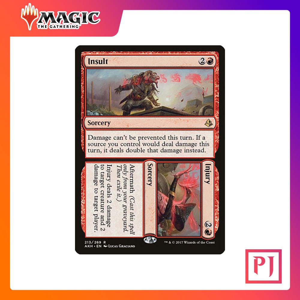 Mtg Insult Injury Akh Red Rare Normal Eng Magic Card