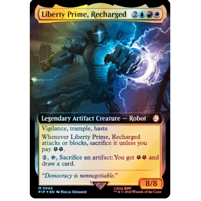 Universes Beyond Fallout Variants Foil Liberty Prime Recharged