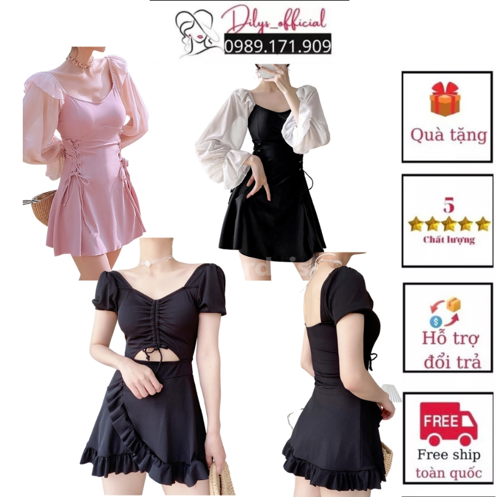 Dilys BK2212 BK3040 One Piece Beach Bikini Korean Style Women S Swimsuit With Flared Skirt