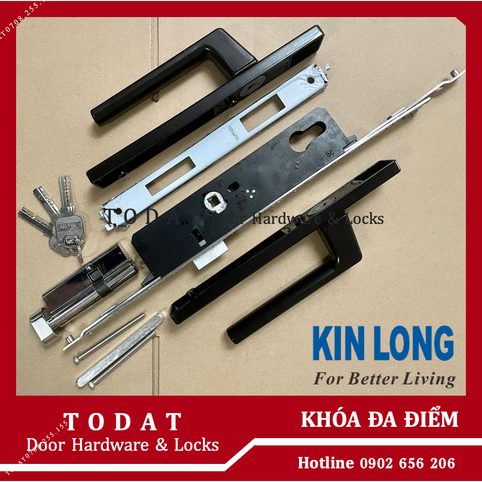 Kinlong Multi Point Handle Lock Xingfa Aluminum Door System Black