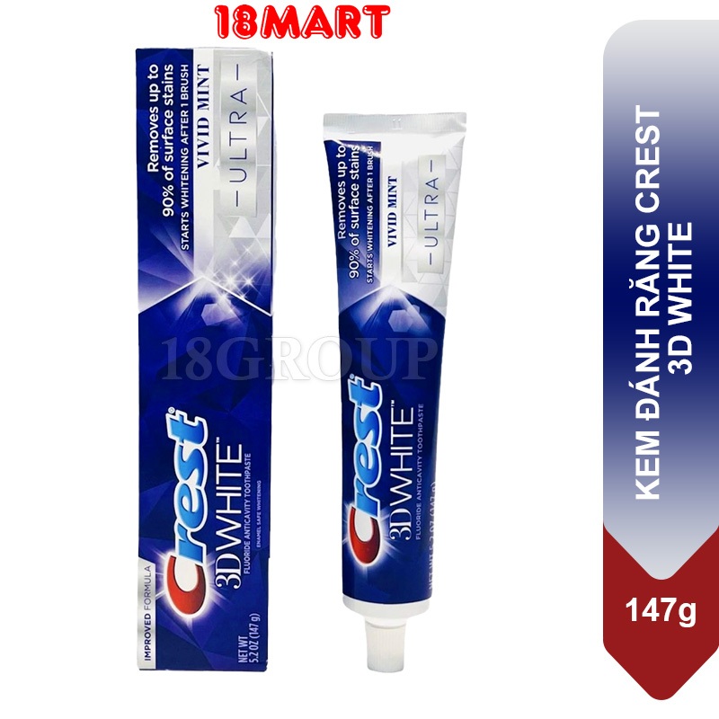 Crest 3D White Vivid Mint Ultra Toothpaste 147g Shopee Malaysia