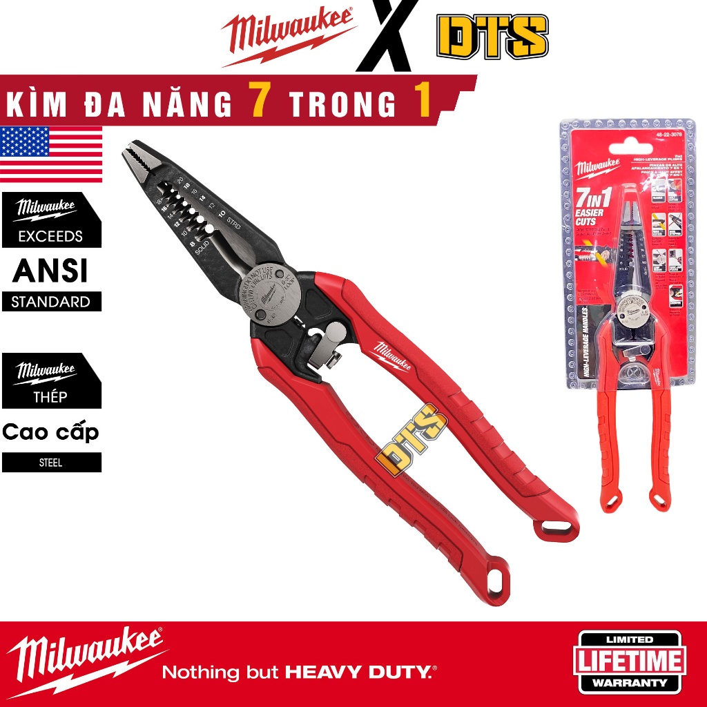 Milwaukee 7 In 1 Combination Pliers Multi Purpose Pliers With 7 Wire