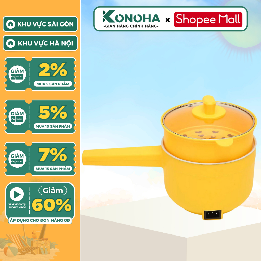 Konoha Premium 2 Layer Mini Hot Pot With Multi Purpose Plastic Steamer