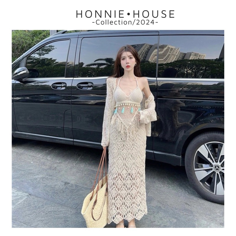 Ship 3 Piece Crochet Lace Bikini Set Piece Long Skirt With Luxurious