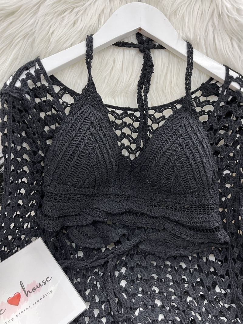 Sexy Black Crochet Beach Bikini Bra Many Styles Shopee Malaysia