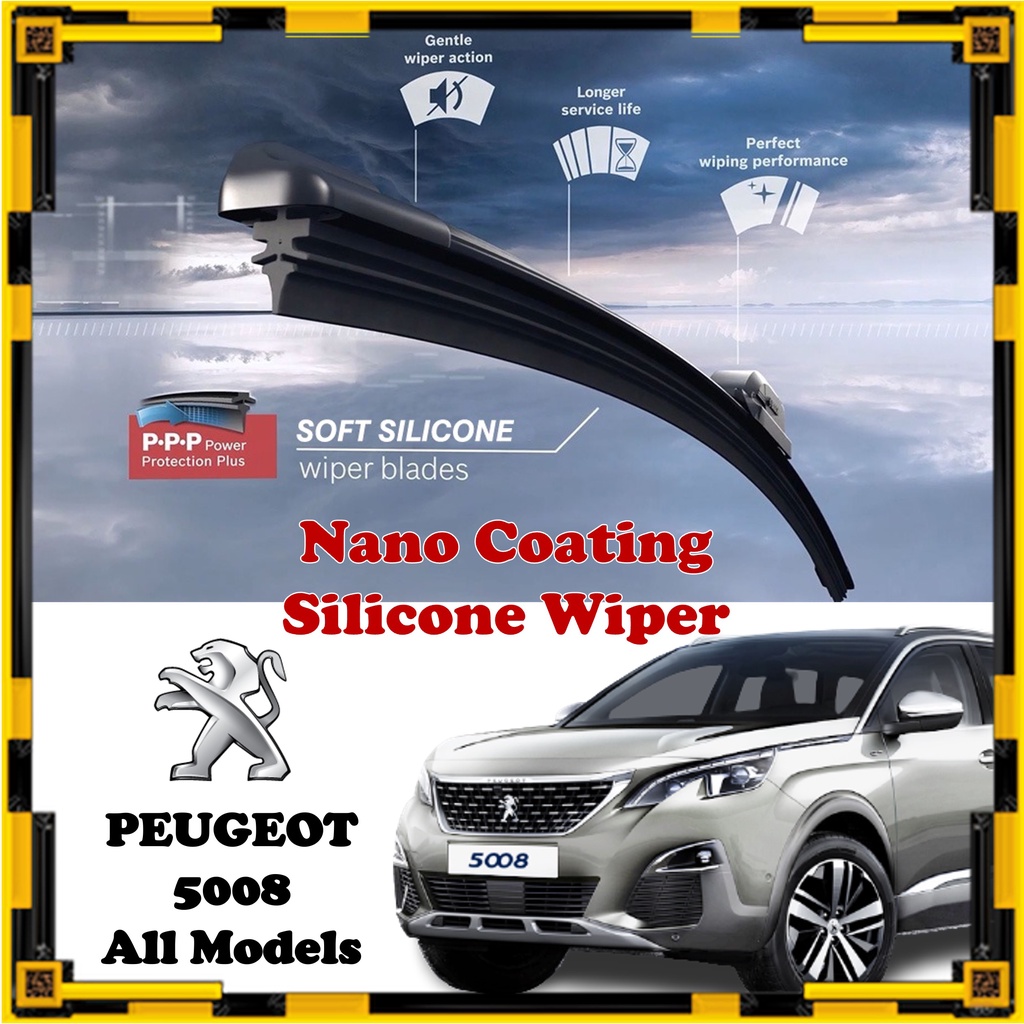 Peugeot 5008 - Nano Coating Soft Silicone Car Wiper Blades - 1 Pair ...