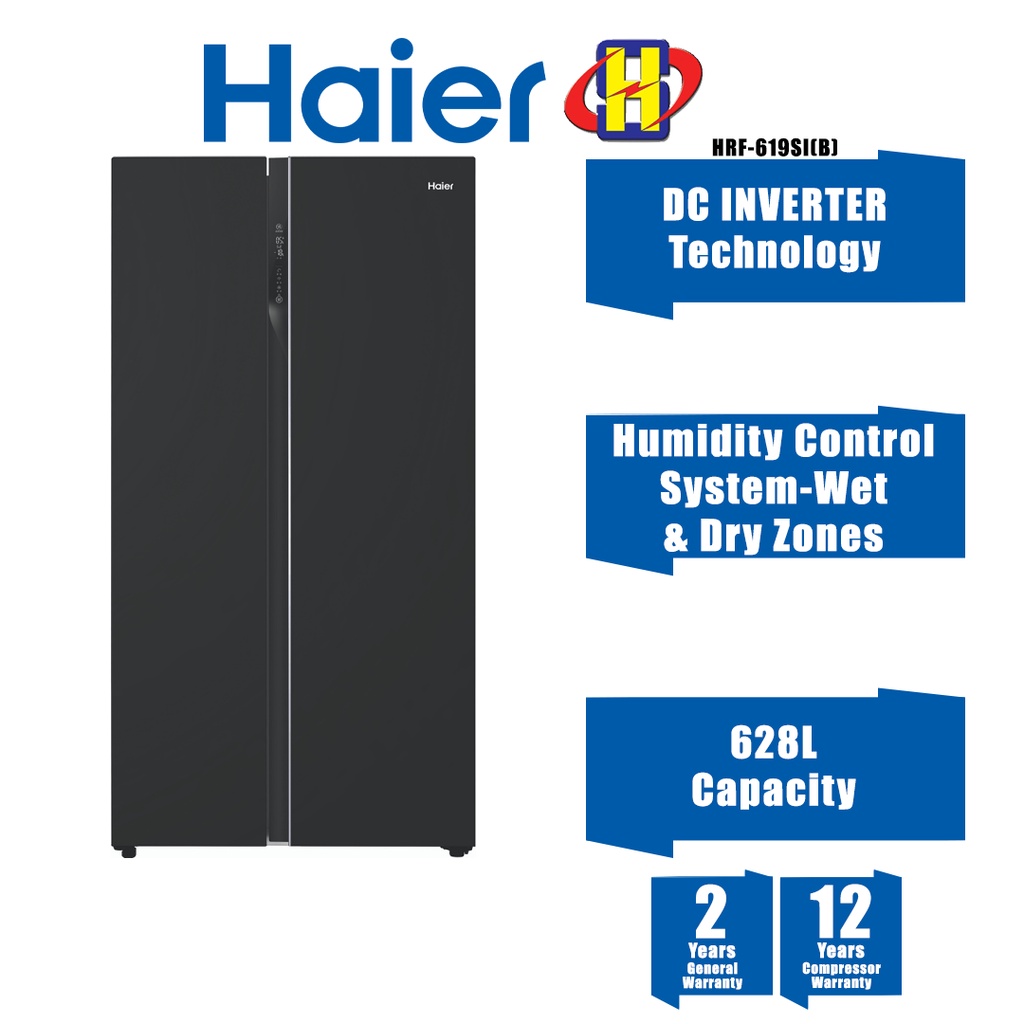 Haier Refrigerator (628L) DC Inverter Technology Touch LED DEO Fresh SideBySide Glass Fridge