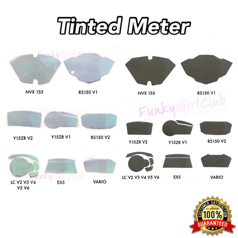 Sticker Meter Tinted Pelangi Rainbow Hitam Black Yamaha Y15ZR V1 V2 ...