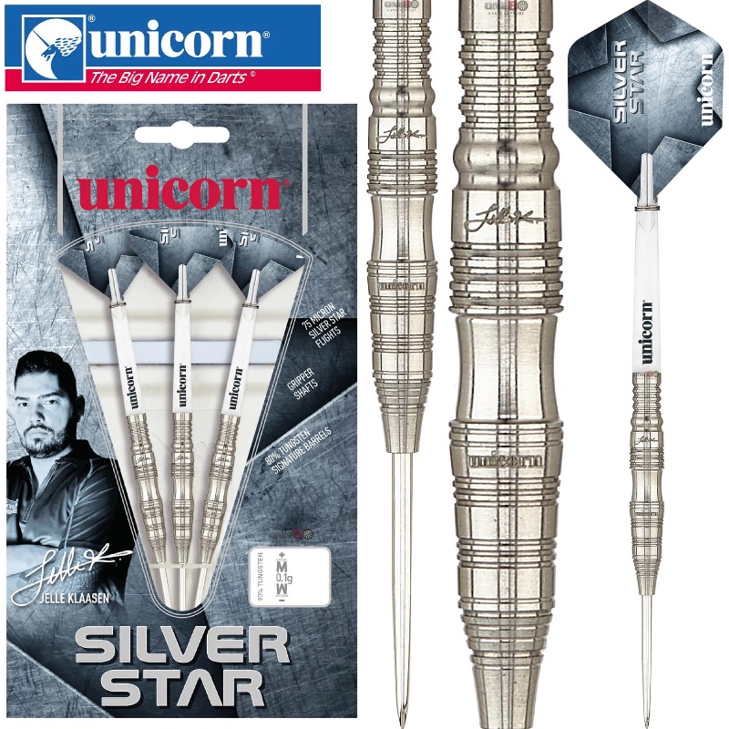 Unicorn Steel tip Darts Jelle Klaasen Silver Star Signature Dart 21g