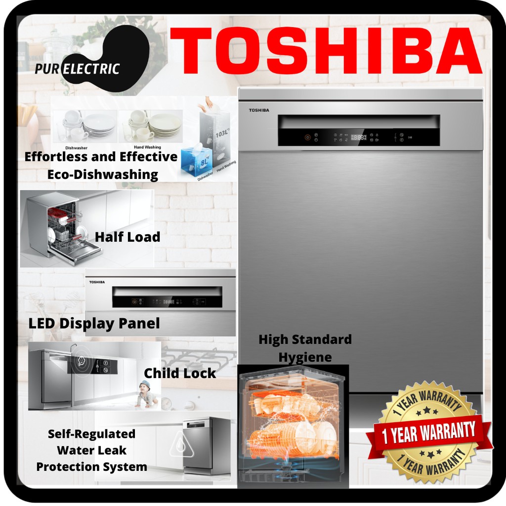 Toshiba Dishwasher DW14F1(S)MY HYGIENE Matters 14 Set SelfCleaning