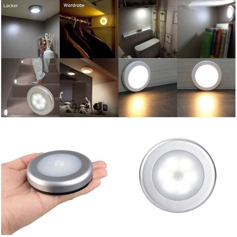 Mini Wireless 3 LED Light Push Touch Lamp Kitchen Cabinet Closet Night ...