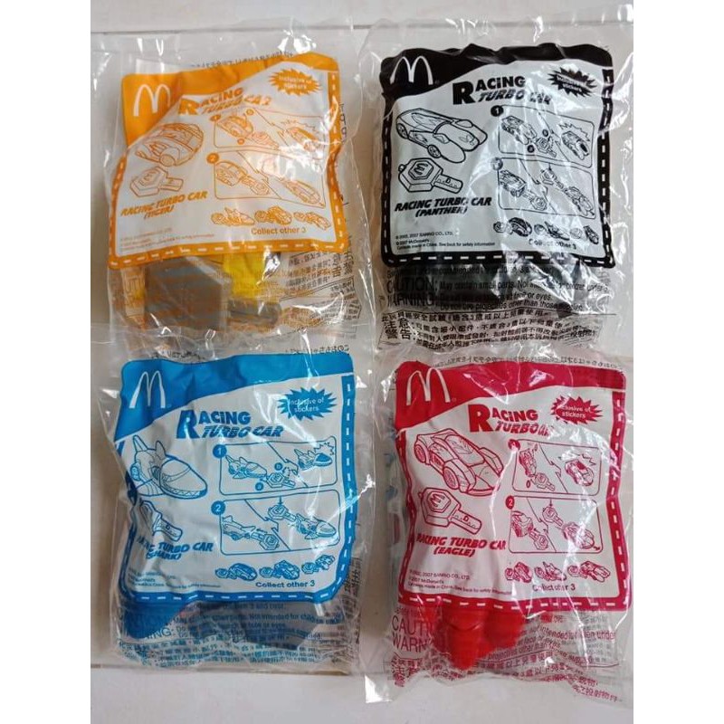Mcdonalds Happy Meal Toys Racing Turbo Car Complete Set. Shopee Malaysia