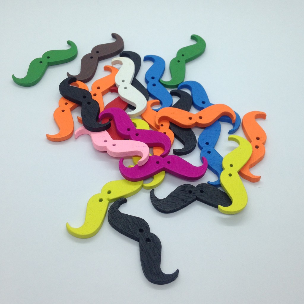 Wooden Mustache Button for Craft 20pcs/pack | Shopee Malaysia