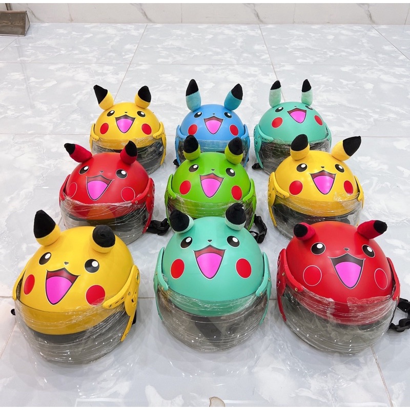 Pikachu Half Head Helmet for Babies from 1 to 4 Years Old with Black