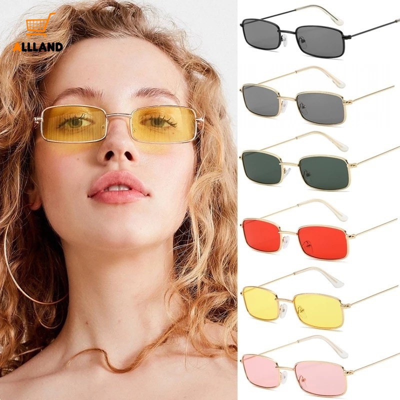 1Pc Vintage Square Metal Small Frame Sunglasses/ Exquisite Thin Frame