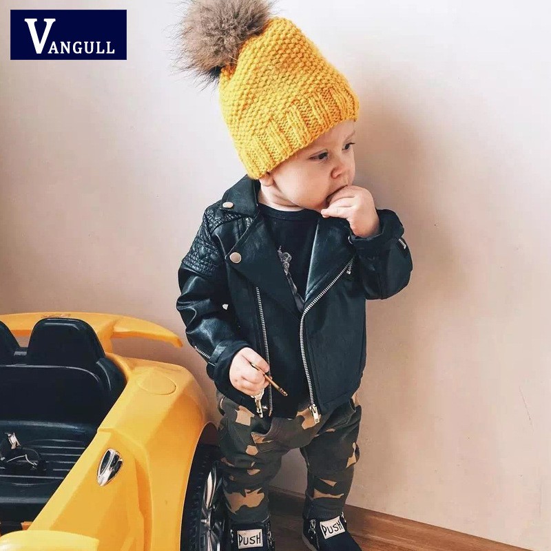 2022 kids fashion leather jacket baby boys girls pu jackets autumn spring coat Shopee Malaysia