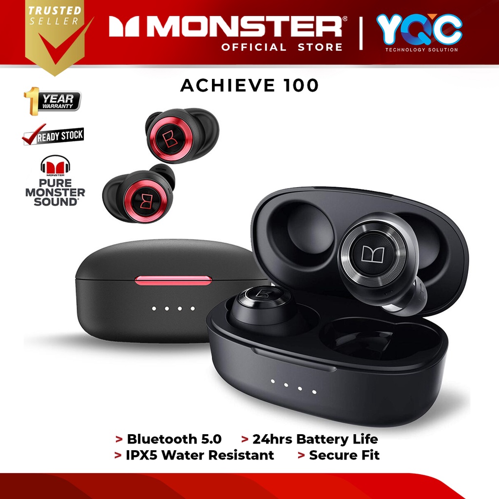 Monster Achieve 100 Airlinks Earphone Bluetooth 5.0 True Wireless ...