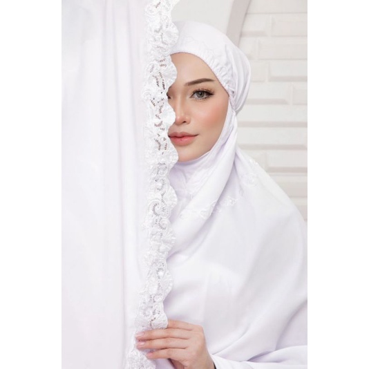 TELEKUNG SOLAT SUCI COTTON PUTIH. TELEKUNG COTTON SULAM PUTIH | Shopee ...