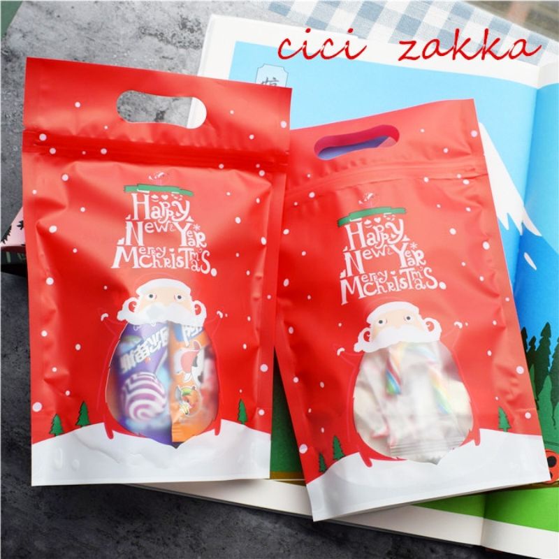 Ready Stocks Christmas Tide Gift Bag Zip Lock Bag Pastry Cookies Bag