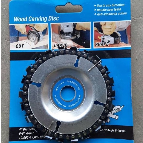 4 Inch Grinder Chain Disc Sculpting Tool 22 Tooth Cut Steel Chain ...
