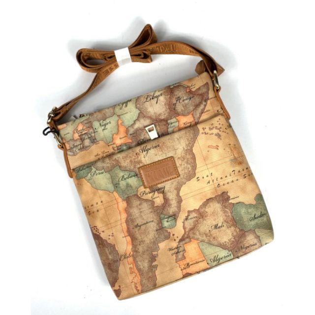 Sling Bag AM High Quality Leather Map Design Crossbody Bag. 0337