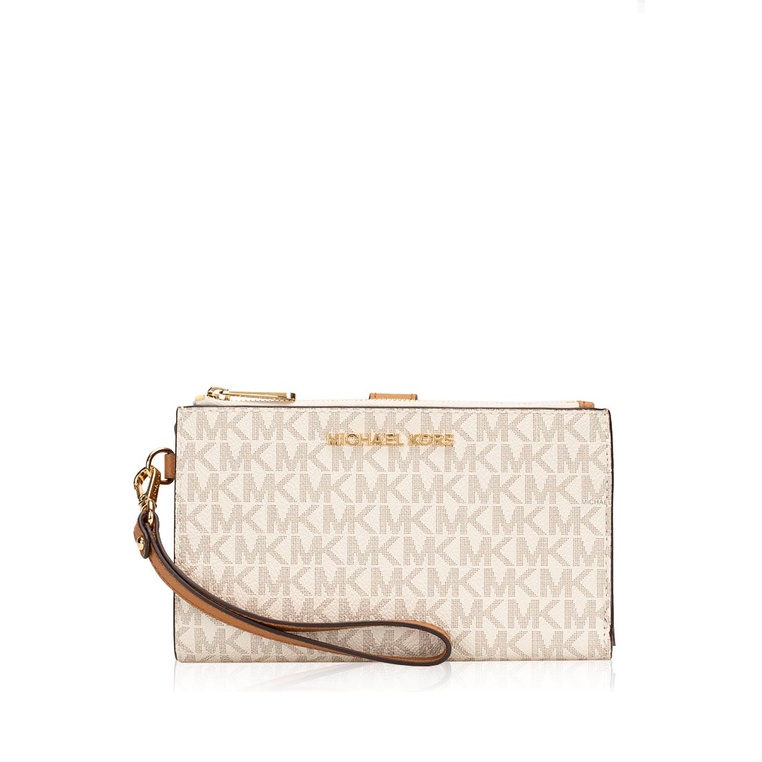 Mk jet set travel double zip wristlet sale