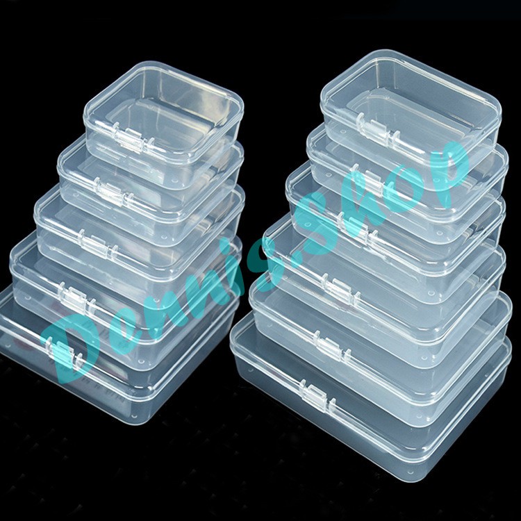 (Ready stock）Rectangle Transparent Storage Parts Box Square Small ...