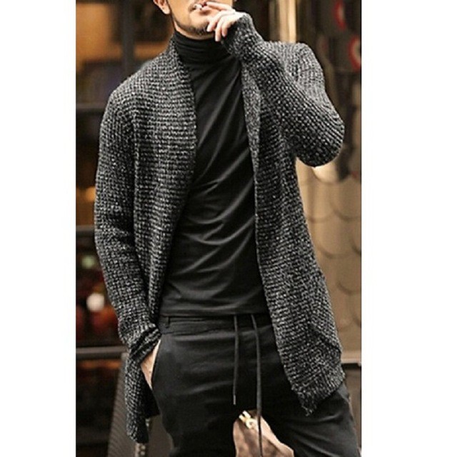 Men Sweater Clothing Cardigan Long Sleeve Warm Thick Fashion Casual England Style Mohair