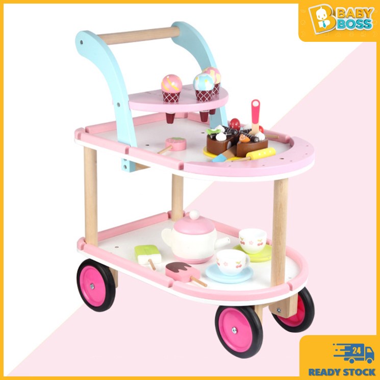 Wooden tea best sale trolley toy