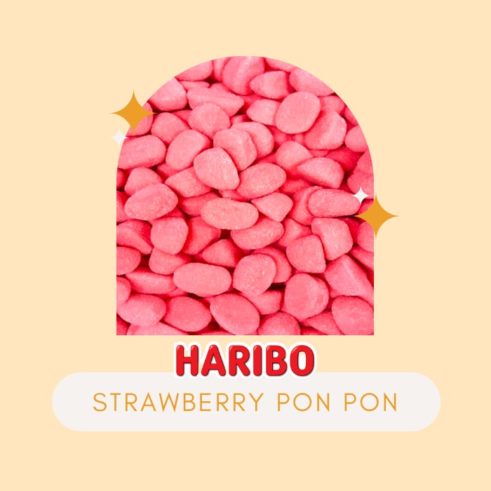 Haribo Strawberry Pon Pon +-100g Repack (HALAL) Gummy Candy | Shopee ...