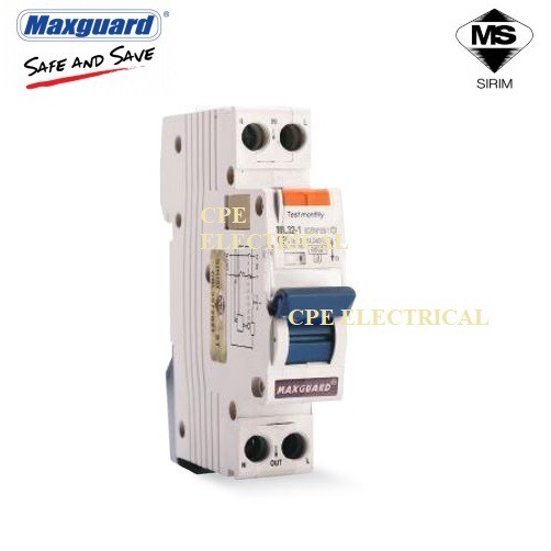 MAXGUARD 20A 32A 2P 10mA 6kA RCBO Type AC SIRIM APPROVE | Shopee Malaysia