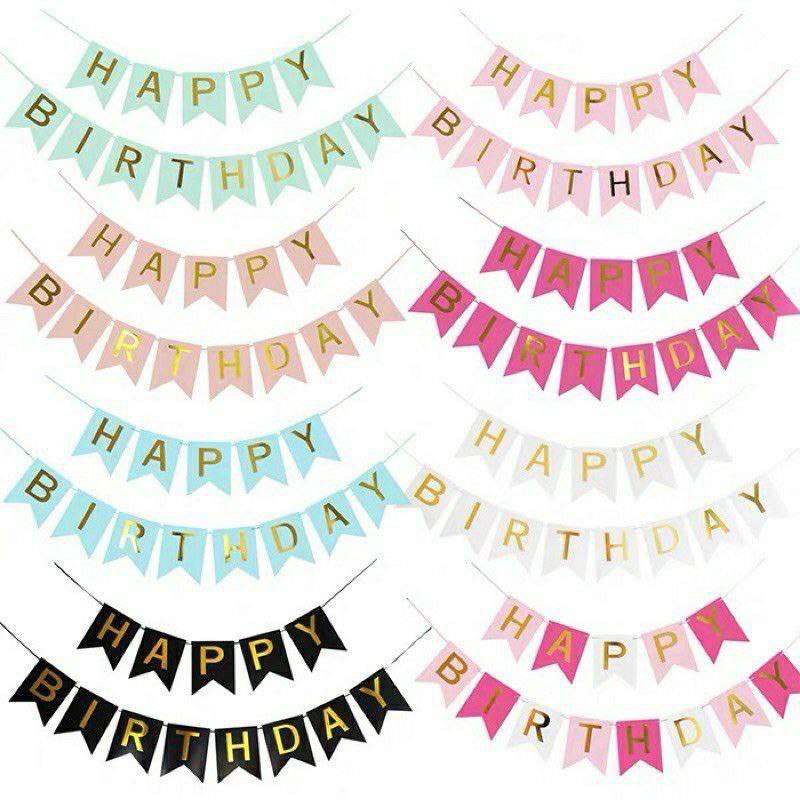 READY STOCK - HAPPY BIRTHDAY BANNER FLAG birthday decoration backdrop ...