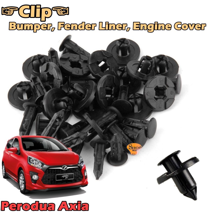 Perodua Axia Bumper CLIP Fender Liner CLIP Engine Cover CLIP [5PCs/SET