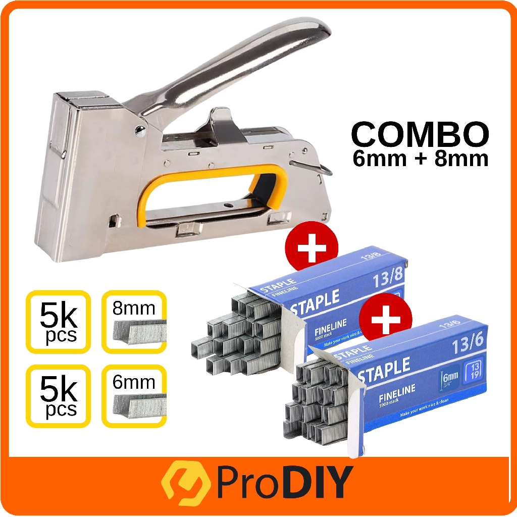 PRODIY / LADDERMAN Heavy Duty Stapler Gun + 8mm 13/8 5000Pcs(Random Box