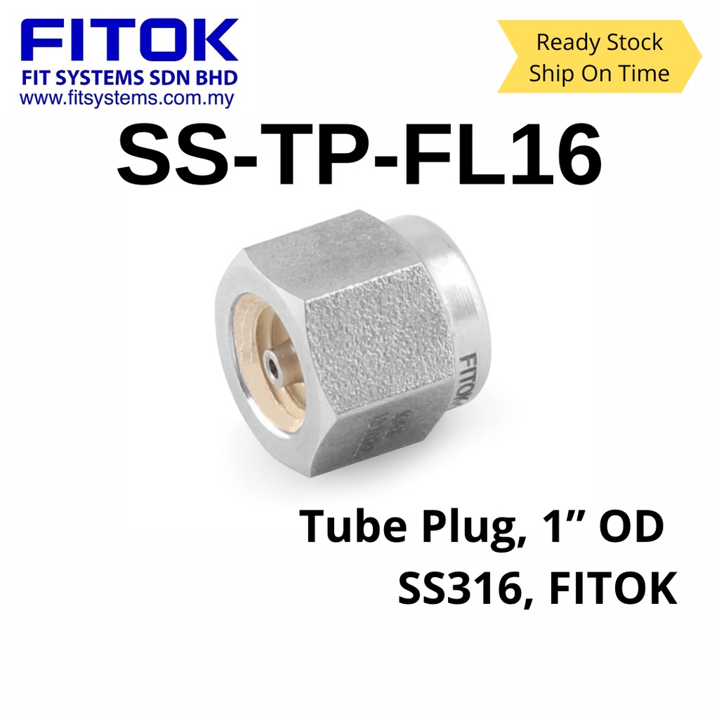 Tube Plug, SS316, FITOK, OD 1/8