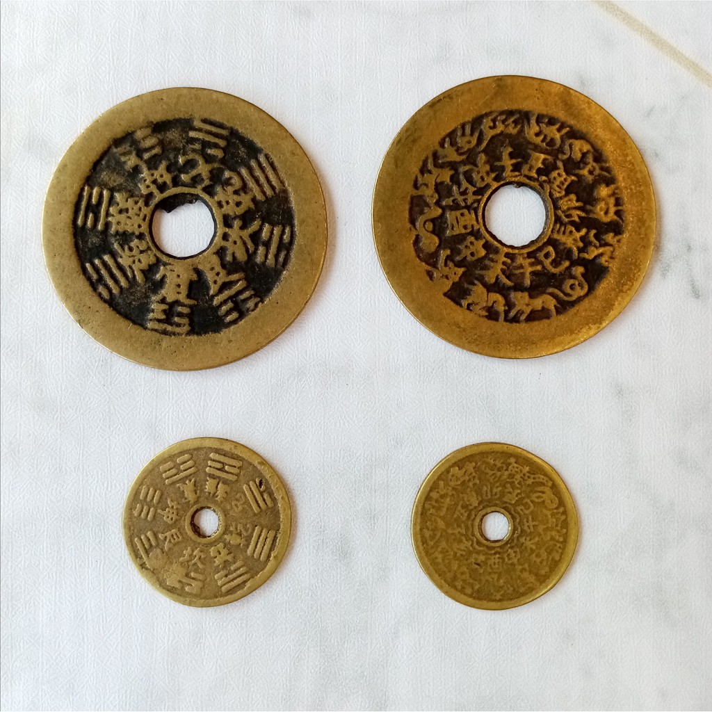 十二生肖八卦铜钱 (12 Chinese Zodiac Feng Shui Coins) 