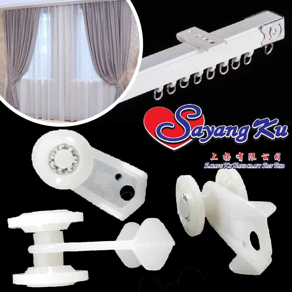 (50 pcs) Curtain Roller / Roda Rail Langsir / Roller Plastic (L ...