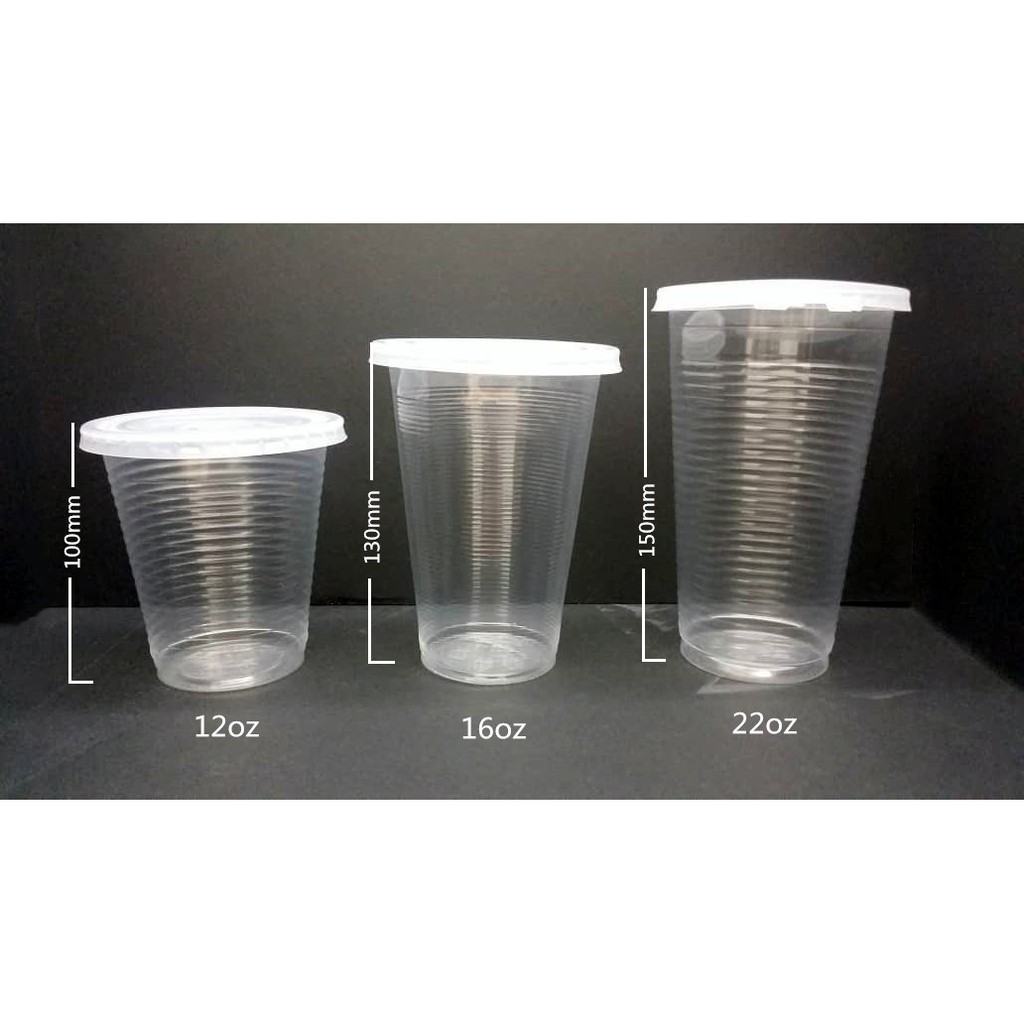 Disposable Plastic Pp Cup With Flat Lids 8oz12oz 16oz 22oz 100pcspkt Shopee Malaysia 6501