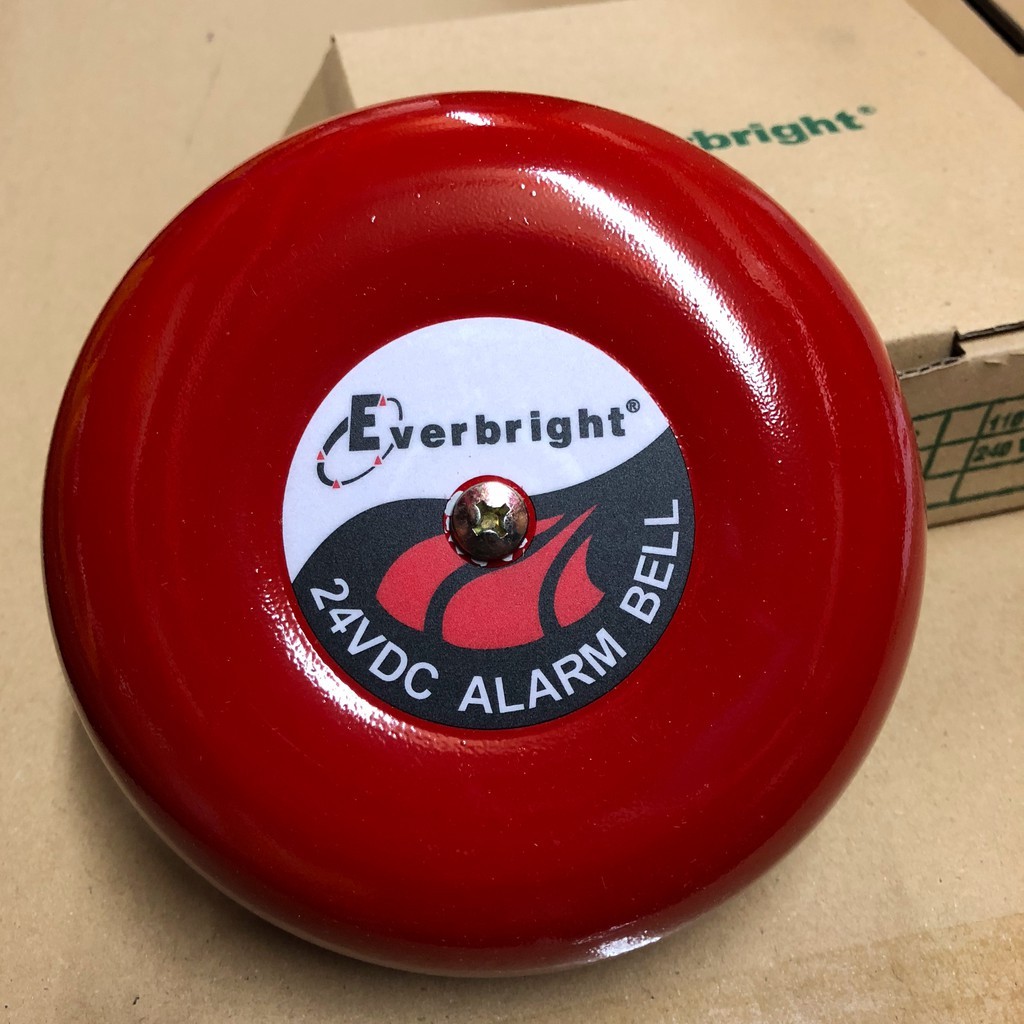 EVERBRIGHT EFB042R6 ALARM BELL 6" 24VDC 25MA 85DB RED MOTORIZED BELL