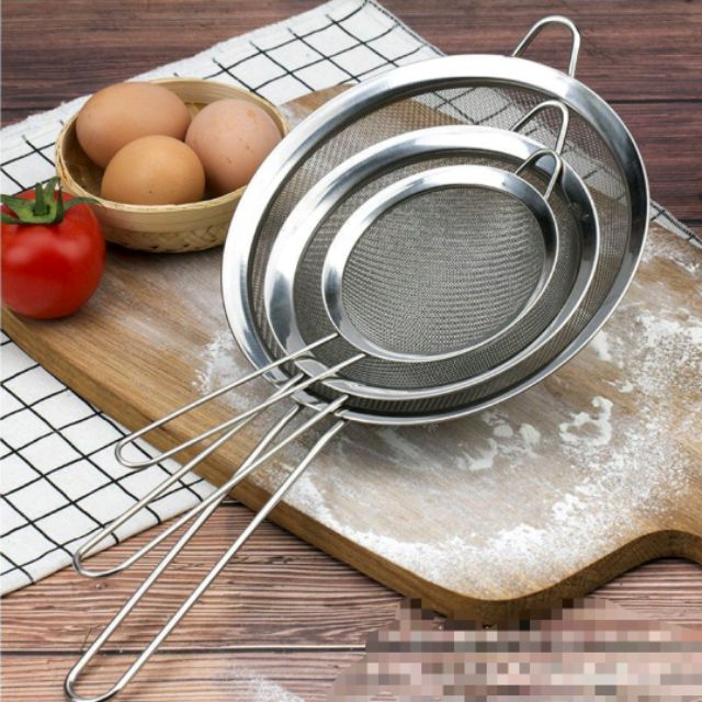 🇲🇾Kitchen Stainless Steel Wire Fine Mesh Oil Strainer Flour Colander Sifter Shopee Malaysia