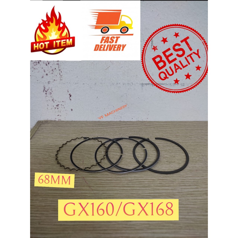 READY STOCK Honda GX160 168F Piston Ring Set NPR STD/010/020 JAPAN