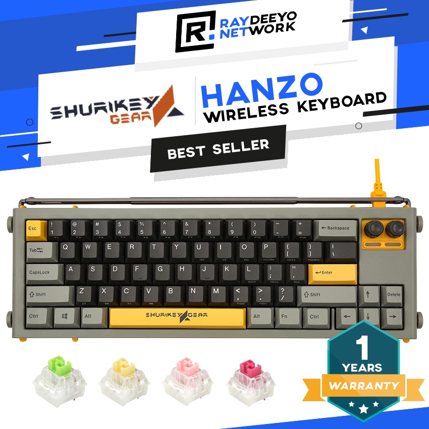 Shurikey Hanzo Theme 001 / 002 / 003 65% Wireless Mechanical Keyboard ...
