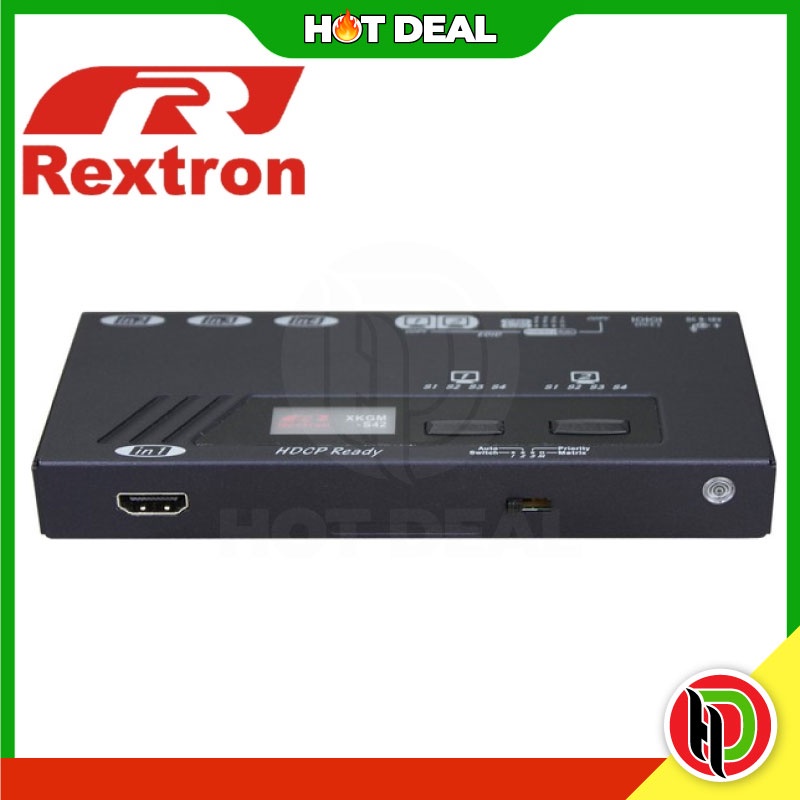 Rextron (VKSM-S6G41) 4 Ports True 4K HDMI Video Switch With Audio, IR ...