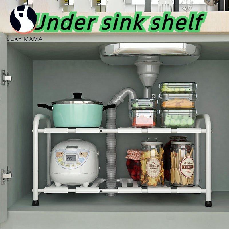 ️ JS Multipurpose Kitchen Stainless Steel under Sink Shelf Storage Rack ...
