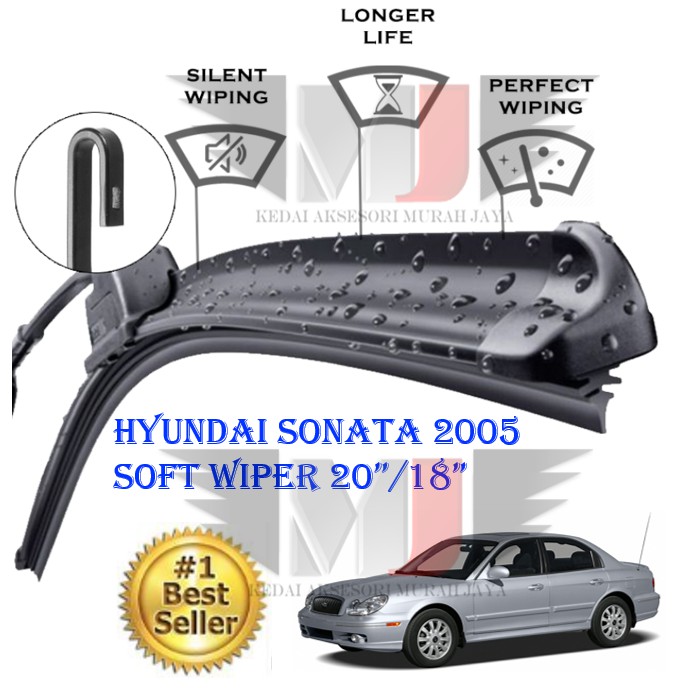 Hyundai Sonata 2005 100?r Wiper Soft Rubber Wipers Blade Compatible