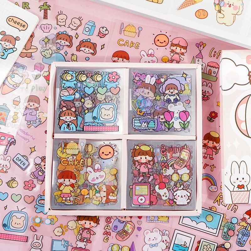 100Pcs Cute PET Scrapbook Sticker For Kids Diary Journal Notebook Toys ...