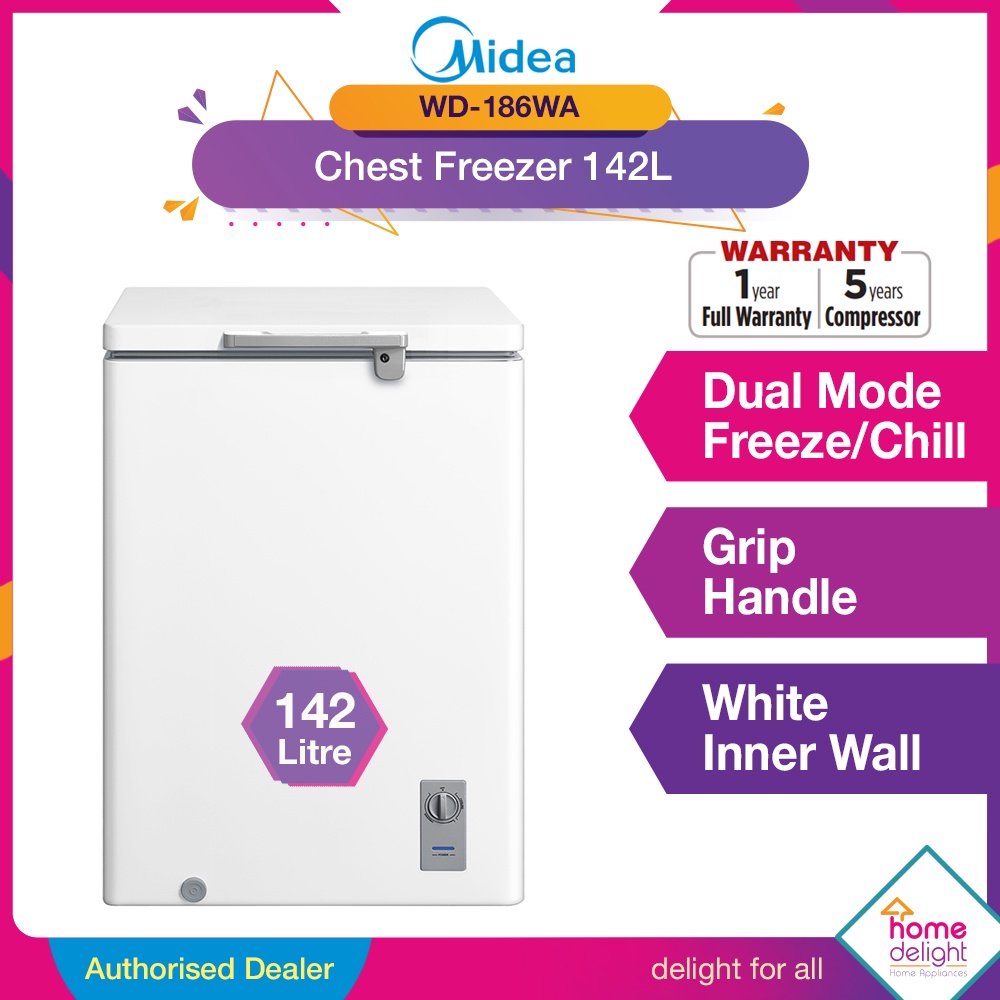 Midea Chest Freezer Dual Mode 142l [ Md Rc207fzb01 Mdrc207 ] Shopee