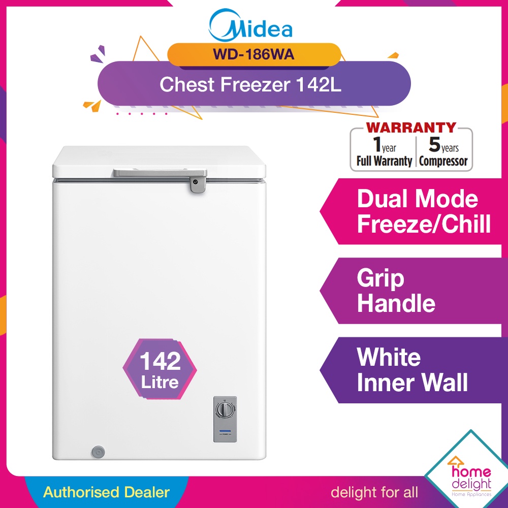 Midea Chest Freezer Dual Mode 142L [ MDRC207FZB01 MDRC207 ] Shopee