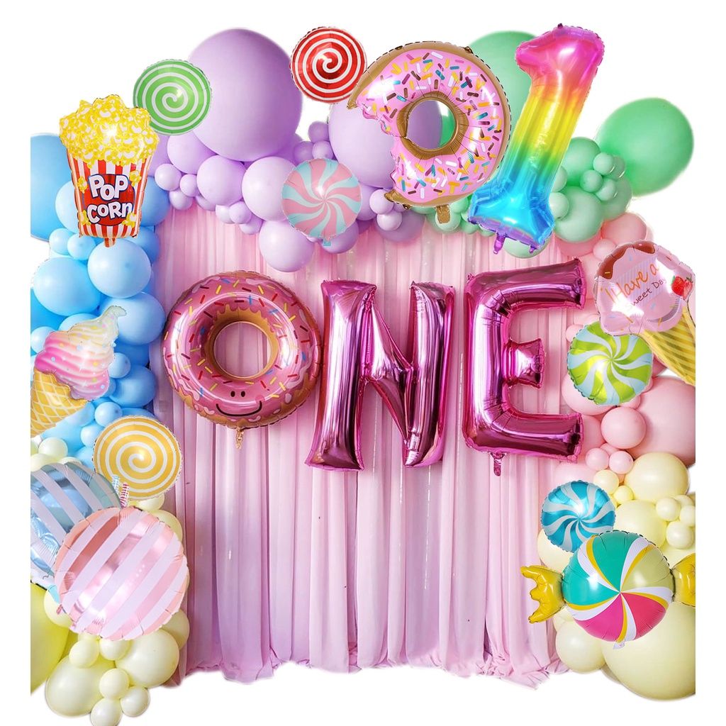 1Set 40 Inch Rainbow Gradient Digital Balloons Kids Birthday Decor ...