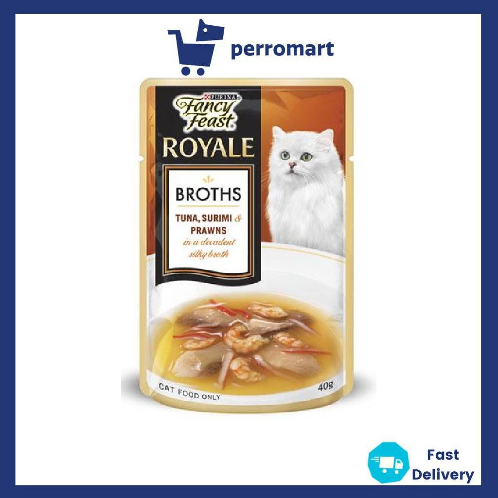 Fancy Feast Royale Tuna Surimi Prawn Broth Cat Wet Food (40g) Shopee